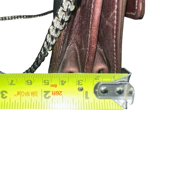 Brown Croc Embossed Leather Crossbody Wallet on Chain Clutch Bag quiet luxury - Picture 5 of 8